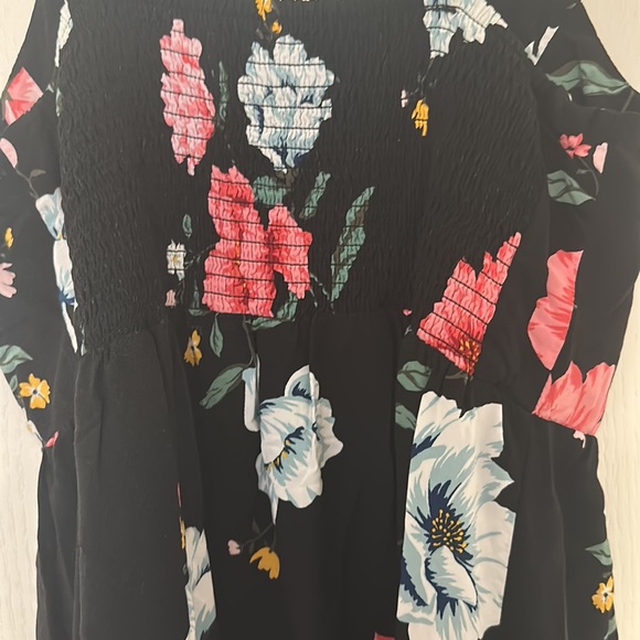 Old Navy Black Floral Sun Dress - Picture 4 of 5